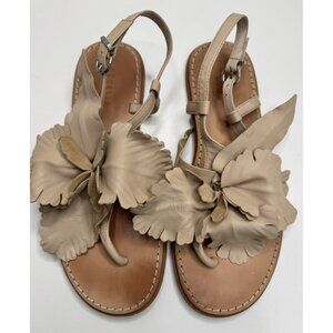 Cecelia Women's Peony Tan Leaf Sandals Size 7.5